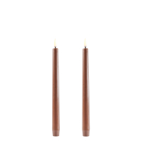 Uyuni dinerkaars taper candle Caramel 2,3 x 25,5 cm (set a 2)